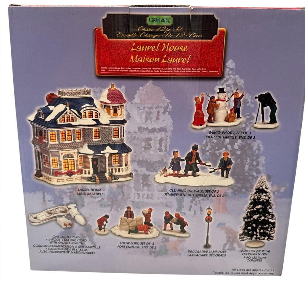 Lemax 2001 Laurel House 12 Piece Set with Original Box #16243 Damage - Picture 4 of 17